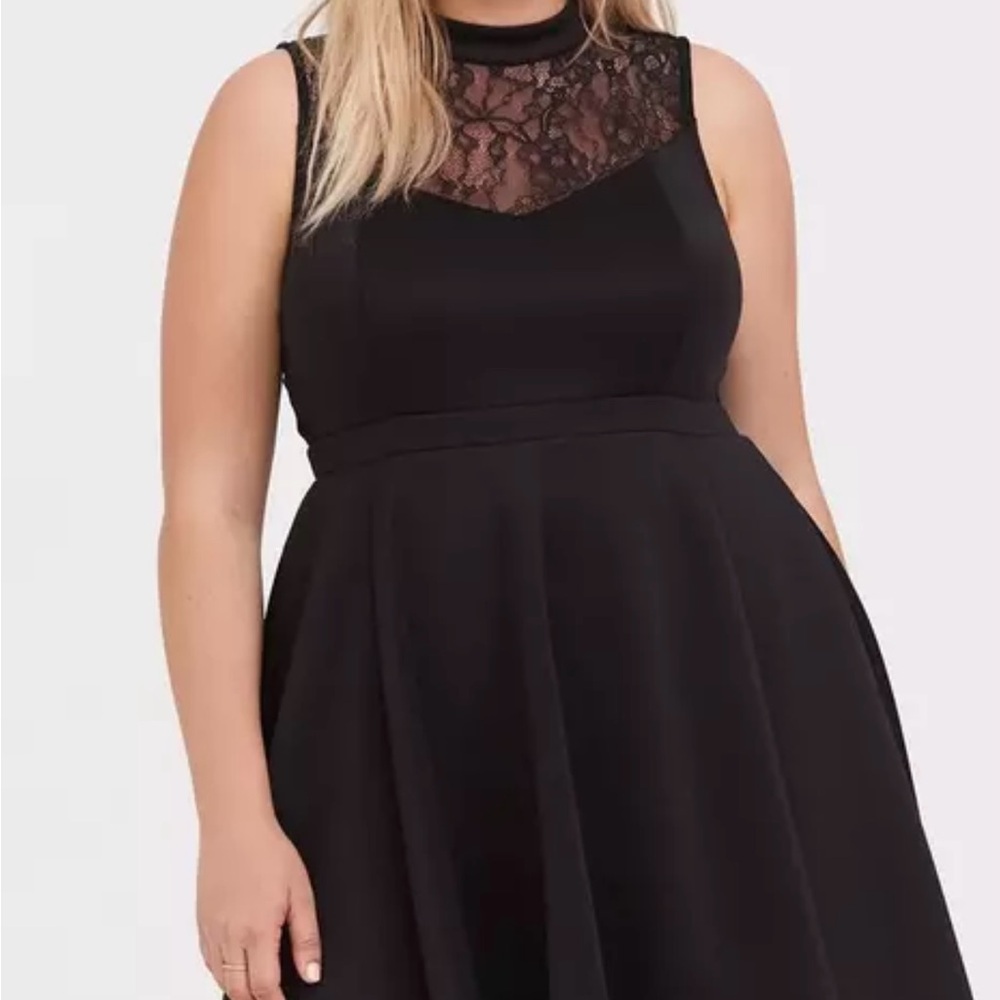 Torrid Black Mini lace skater Dress Elegant and Stylish